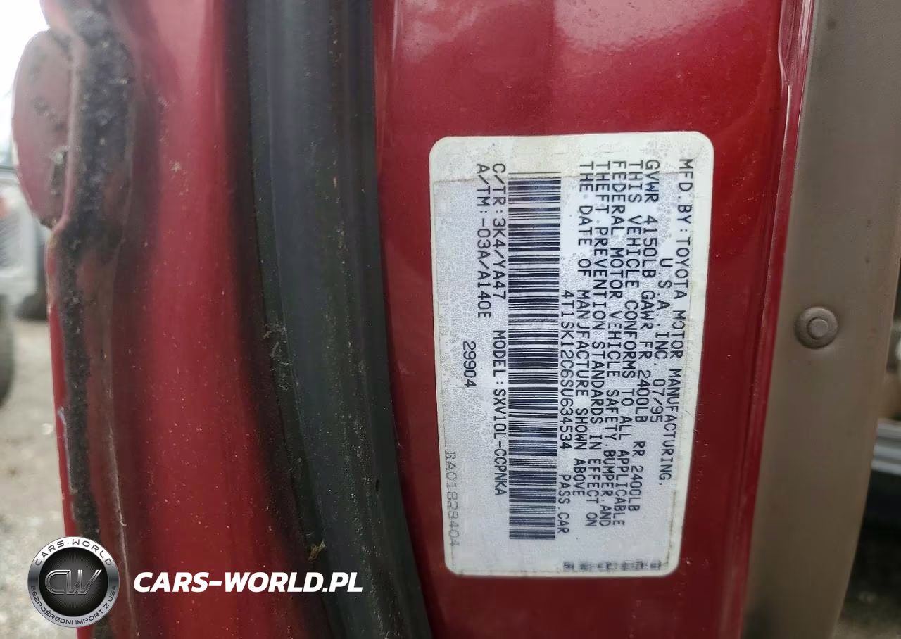 1995 Toyota Camry Le VIN:4T1SK12C6SU634534 - 12