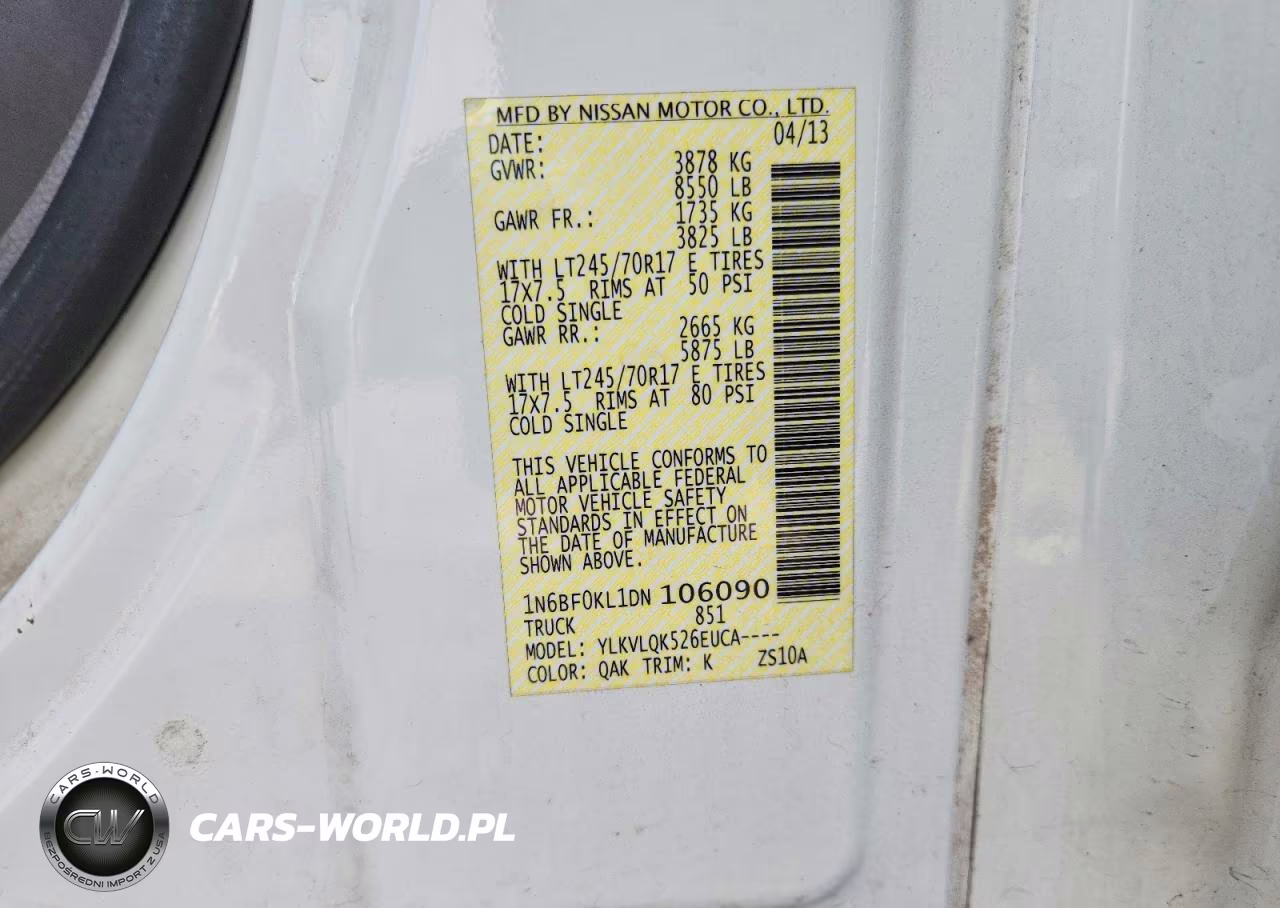 2013 Nissan Nv 1500 Delivery Van VIN:1N6BF0KL1DN106090 - 13