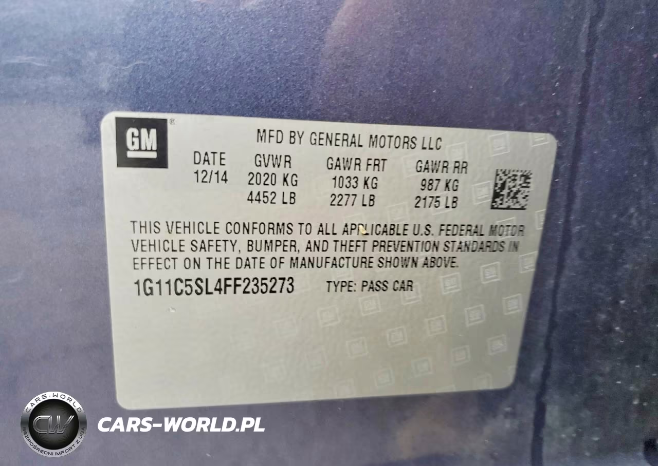 2015 Chevrolet Malibu 1Lt VIN:1G11C5SL4FF235273 - 13