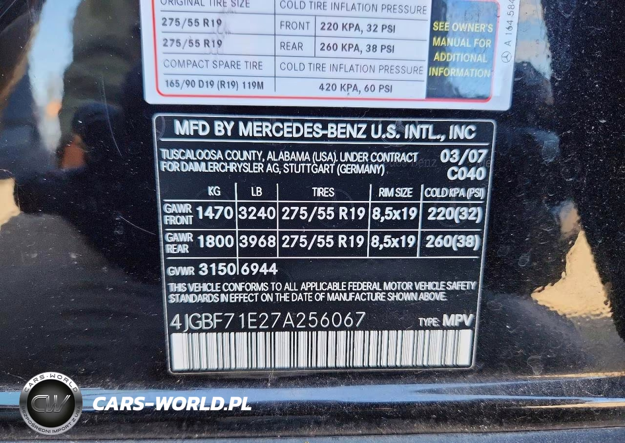 2007 Mercedes-Benz Gl 450 4Matic VIN:4JGBF71E27A256067 - 13