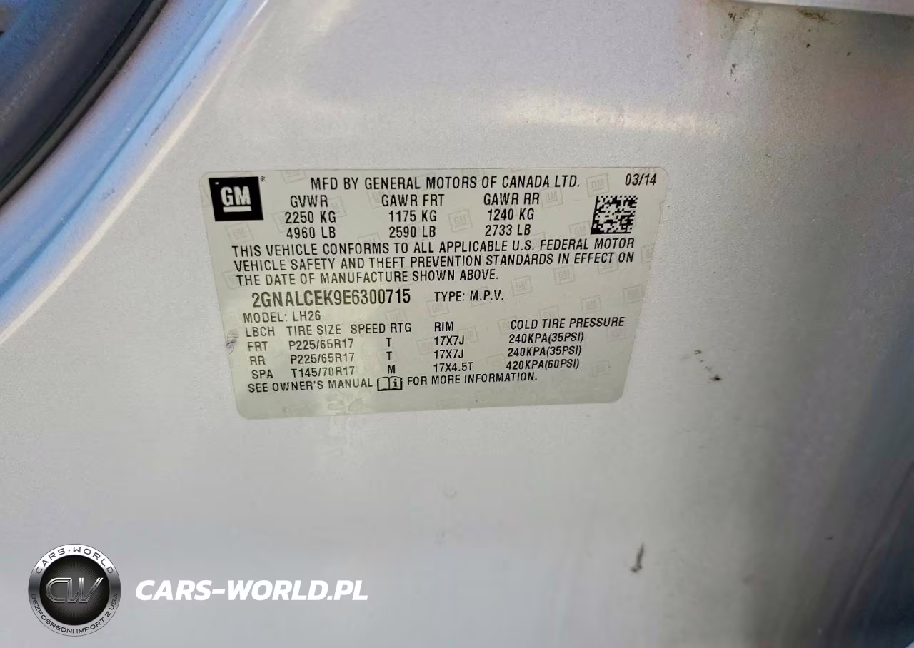 2014 Chevrolet Equinox Lt VIN:2GNALCEK9E6300715 - 13