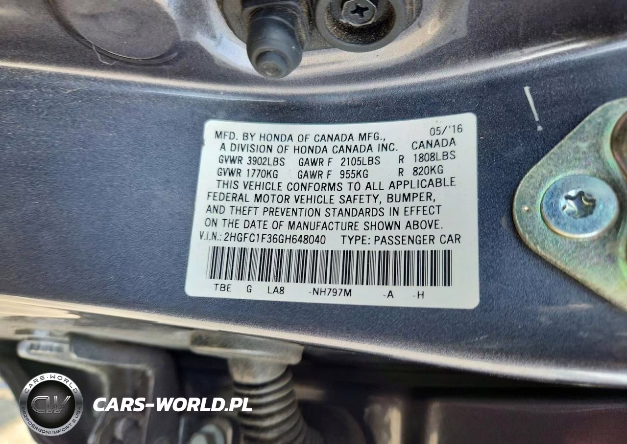 2016 Honda Civic Ex VIN:2HGFC1F36GH648040 - 12