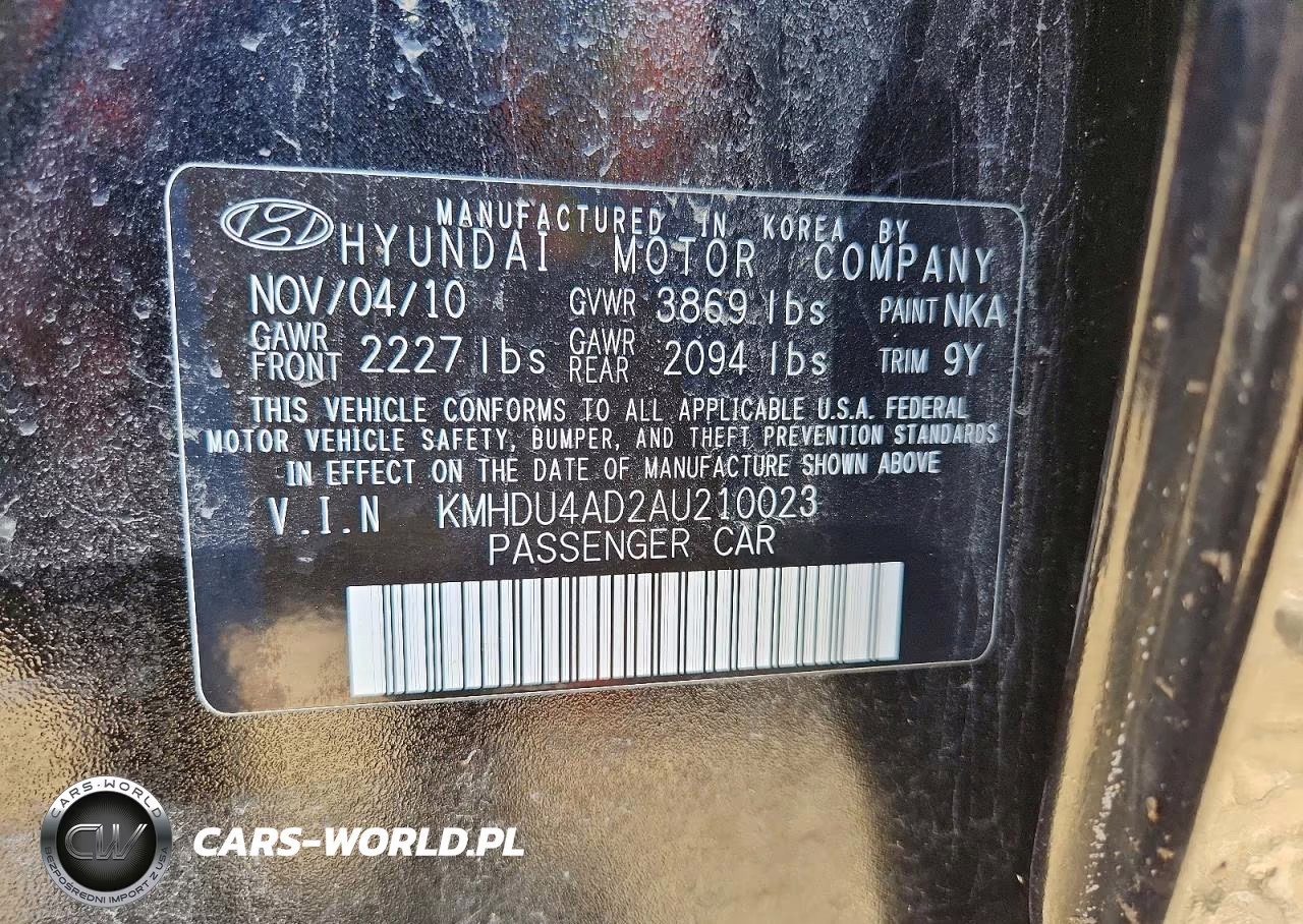 2010 Hyundai Elantra VIN:KMHDU4AD2AU210023 - 12