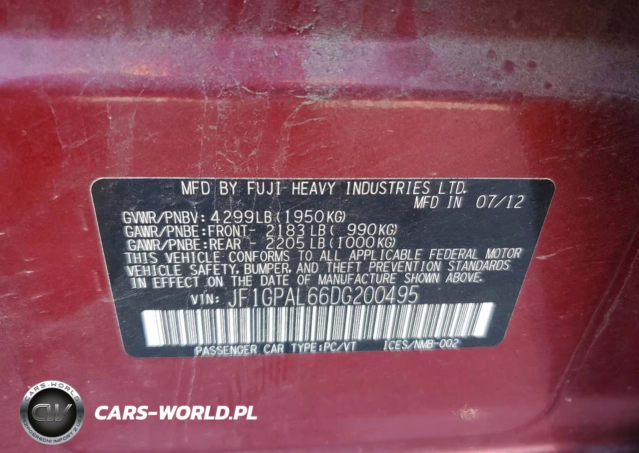 2013 Subaru Impreza Sport Premium VIN:JF1GPAL66DG200495 - 13