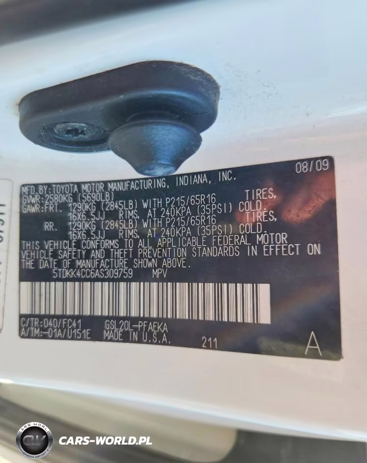 2010 Toyota Sienna Le 7-Passenger VIN:5TDKK4CC6AS309759 - 13