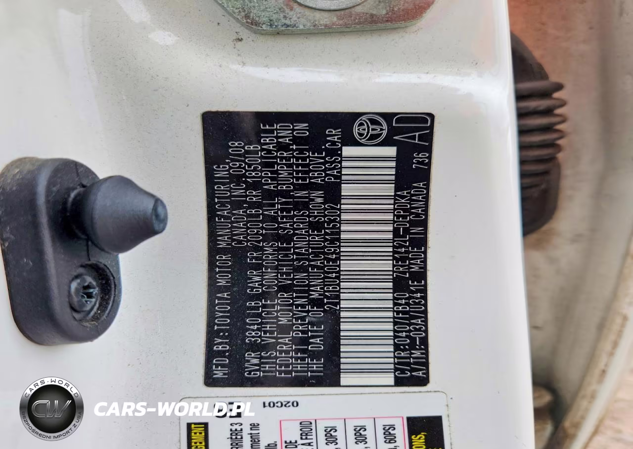 2009 Toyota Corolla Le VIN:2T1BU40E49C115302 - 12