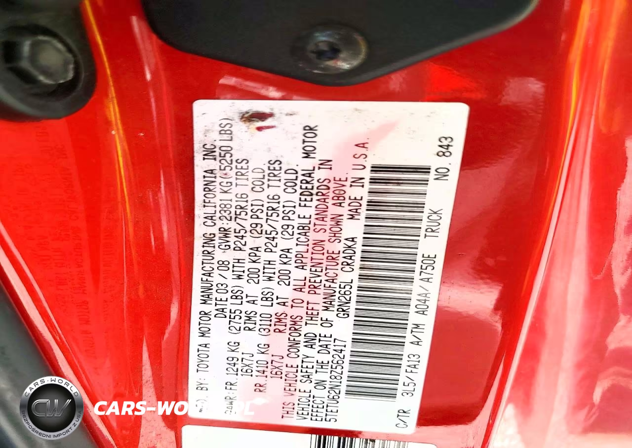 2008 Toyota Tacoma Prerunner V6 VIN:5TETU62N18Z562417 - 12