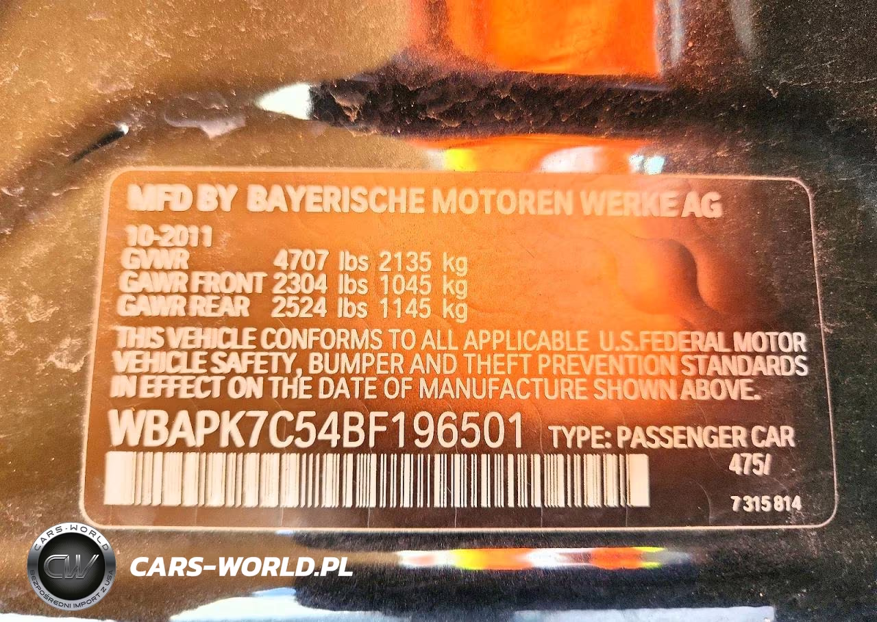 2011 BMW 328 Xi VIN:WBAPK7C54BF196501 - 12