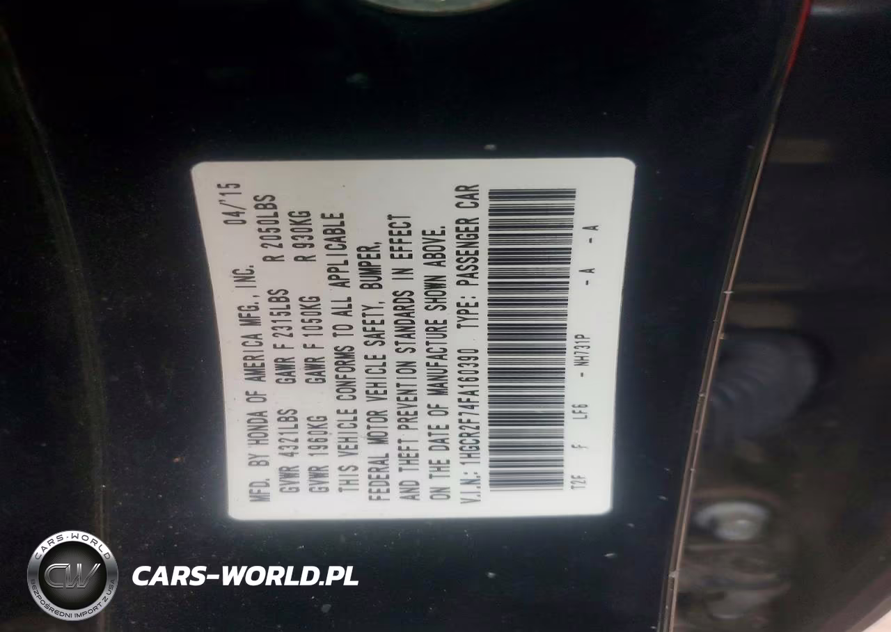 2015 Honda Accord Ex VIN:1HGCR2F74FA160390 - 12