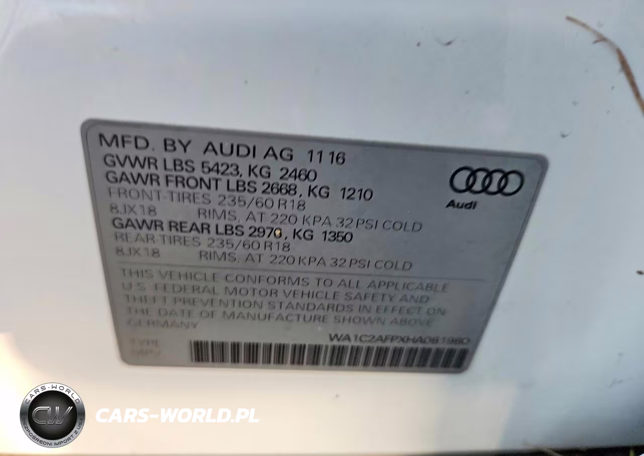 2017 Audi Q5 Premium VIN:WA1C2AFPXHA081980 - 13