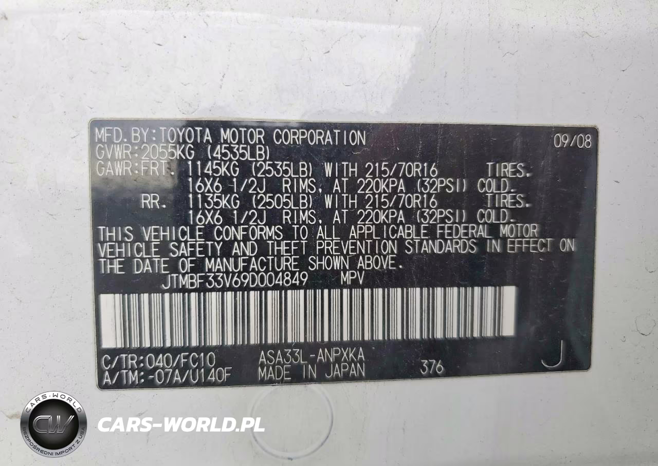 2009 Toyota Rav4 Base VIN:JTMBF33V69D004849 - 13