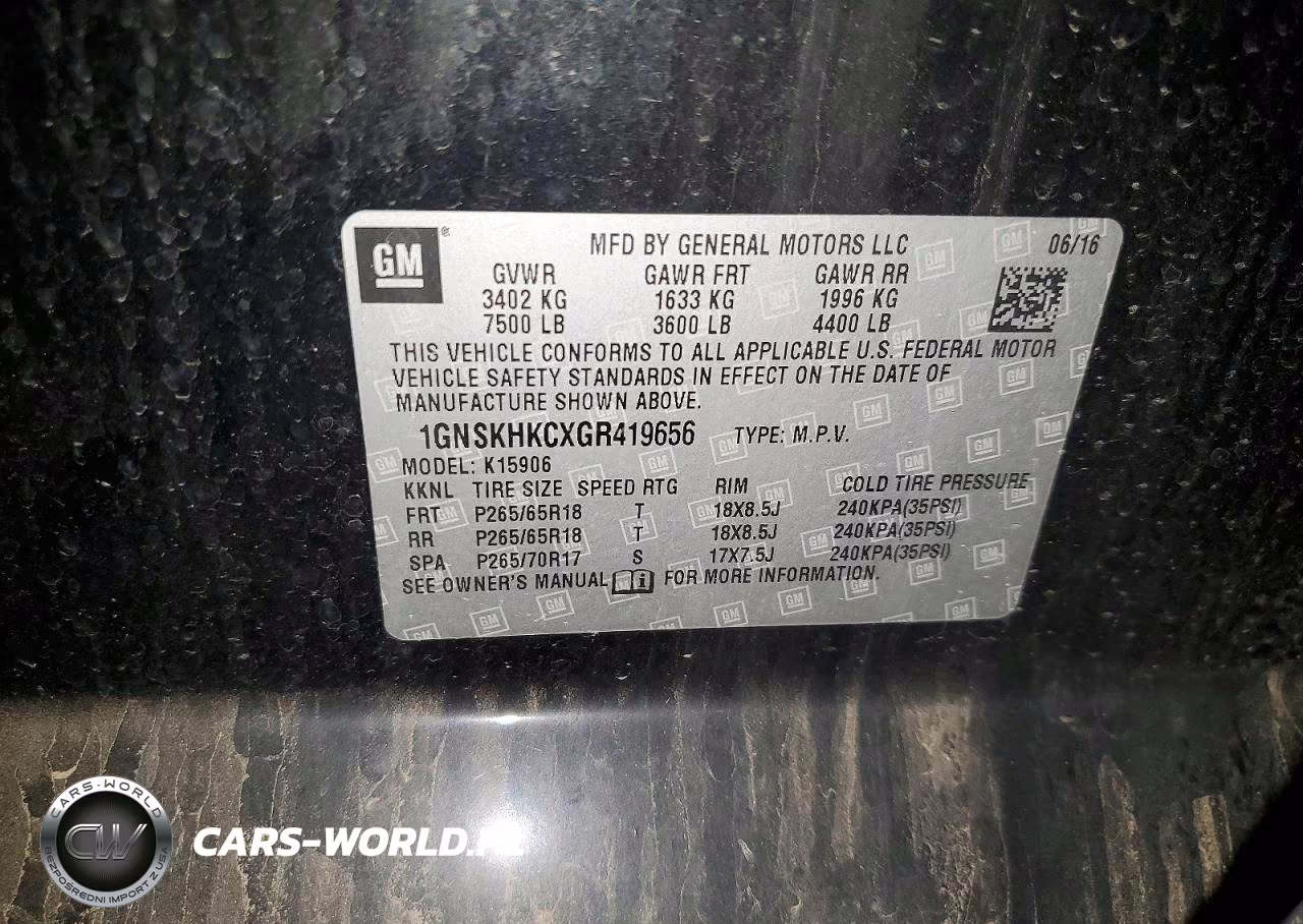 2016 Chevrolet Suburban K1500 Lt VIN:1GNSKHKCXGR419656 - 13