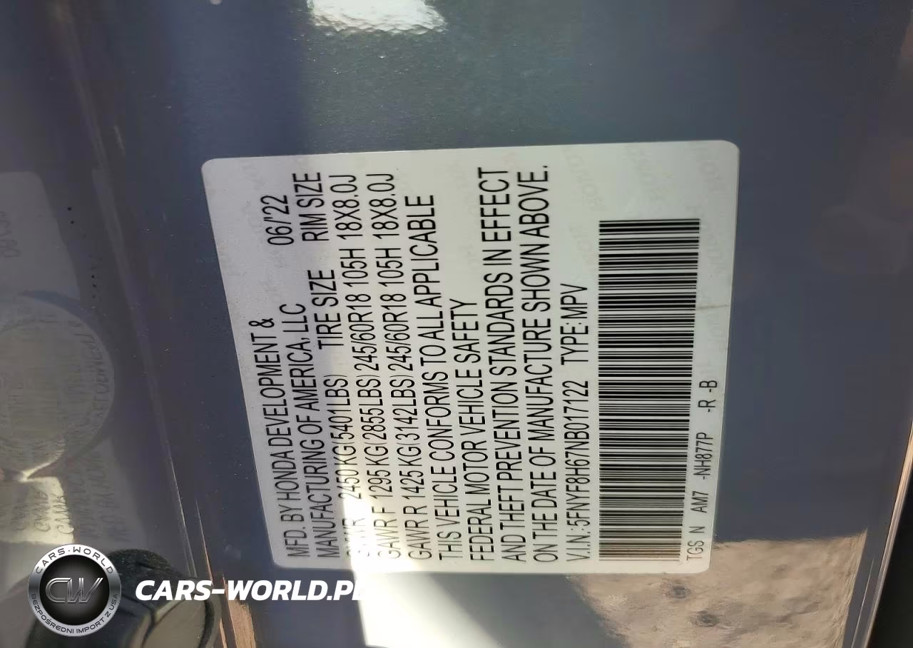 2022 Honda Passport Trail Sport VIN:5FNYF8H67NB017122 - 14