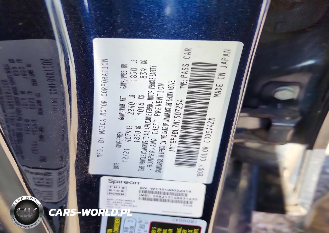 2022 Mazda 3 Select VIN:JM1BPABL7N1507254 - 12