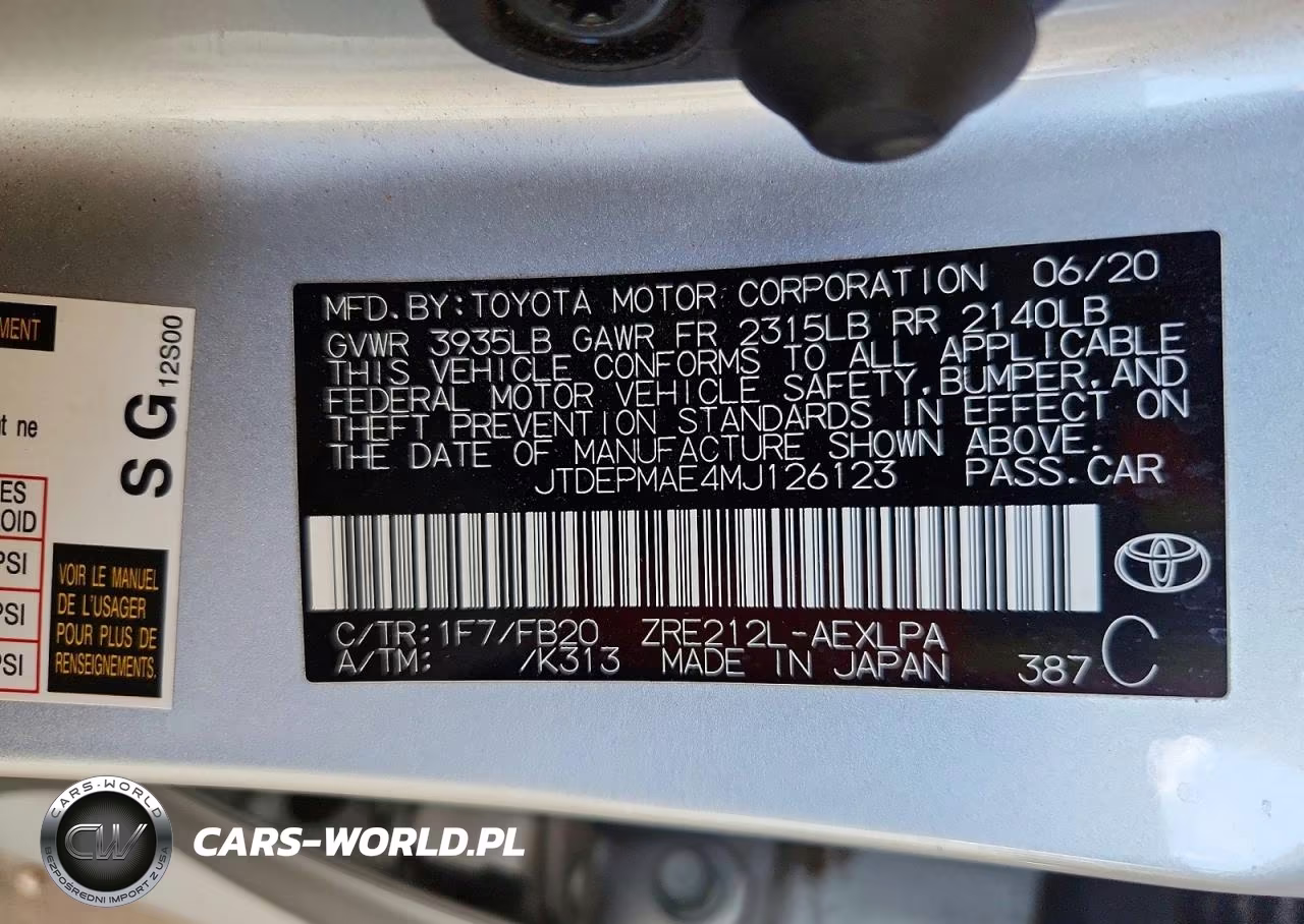 2021 Toyota Corolla Le VIN:JTDEPMAE4MJ126123 - 12