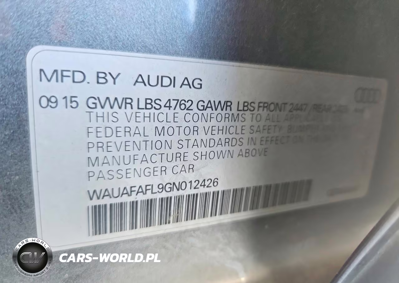 2016 Audi A4 Premium S-Line VIN:WAUAFAFL9GN012426 - 12