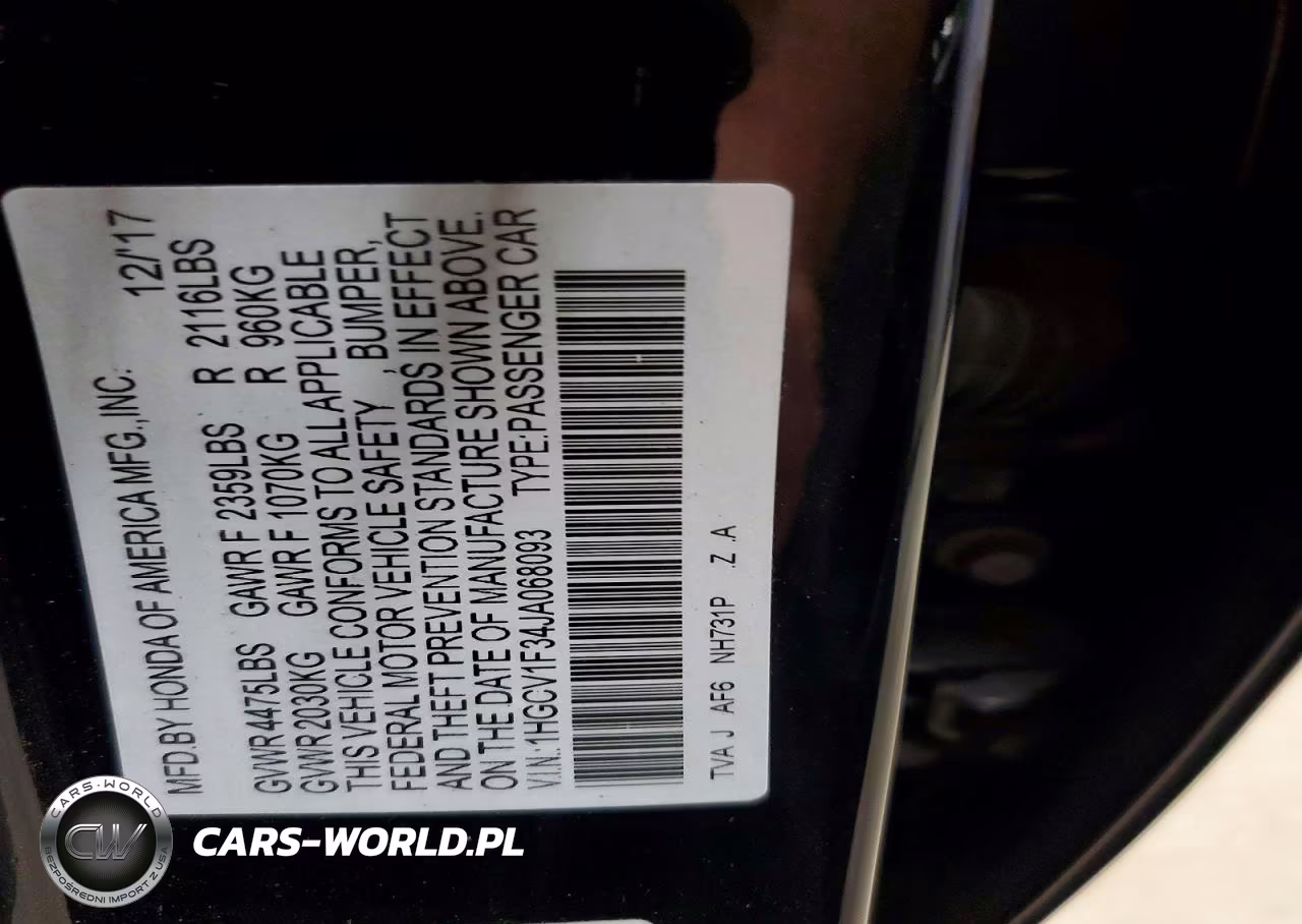 2018 Honda Accord Sport VIN:1HGCV1F34JA068093 - 12