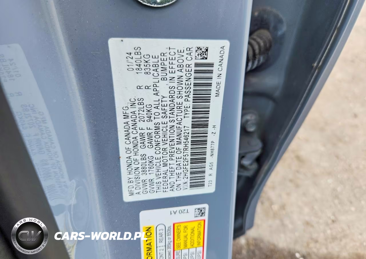 2024 Honda Civic Sport VIN:2HGFE2F57RH546217 - 13