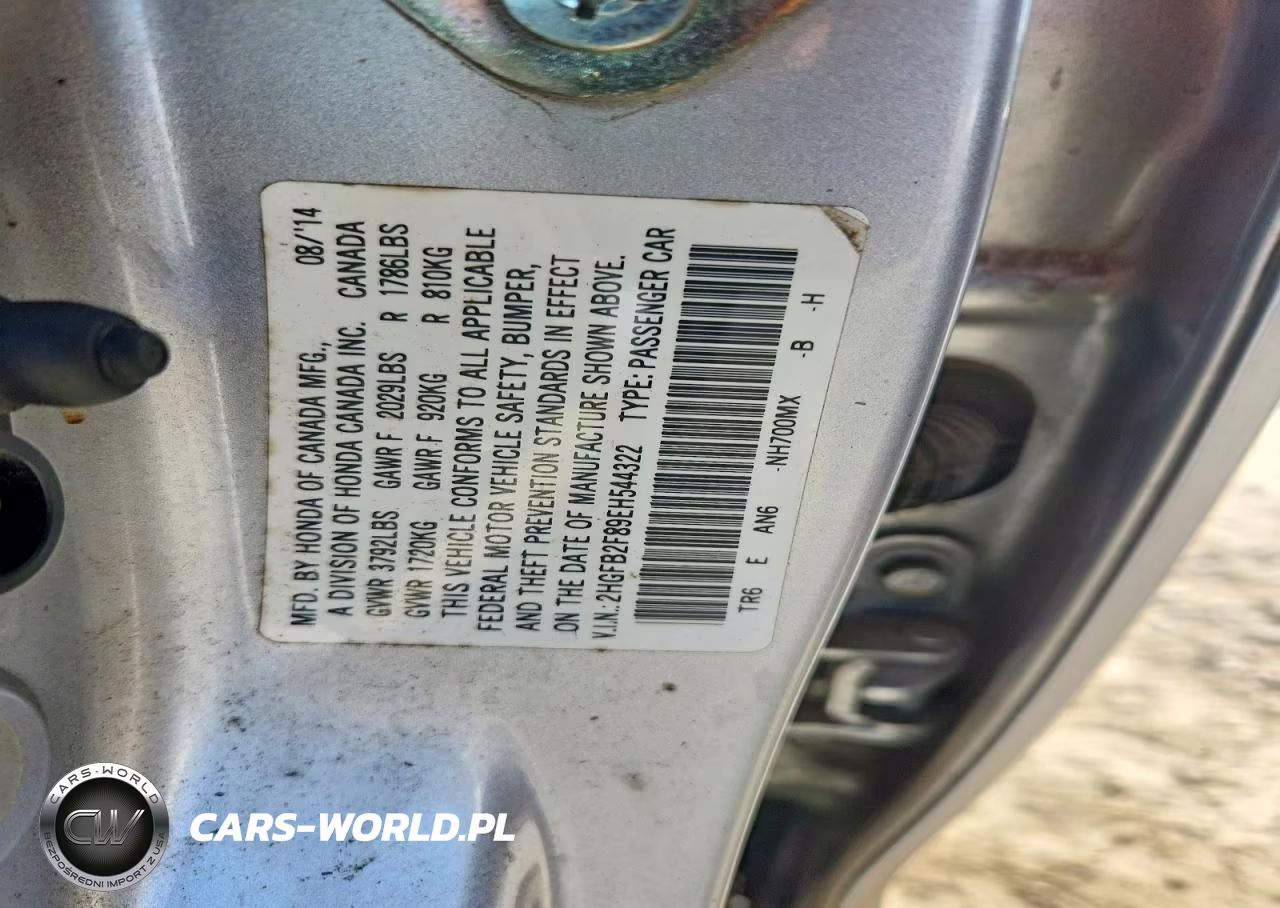 HONDA CIVIC EX VIN:2HGFB2F89EH544322 - 12