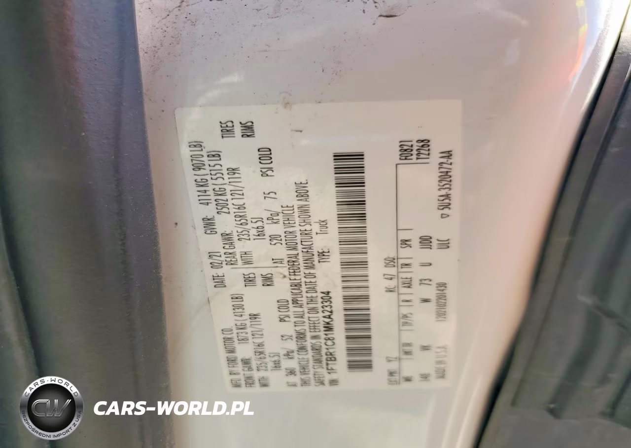 2021 Ford Transit T-250 Delivery Van VIN:1FTBR1C81MKA23304 - 13