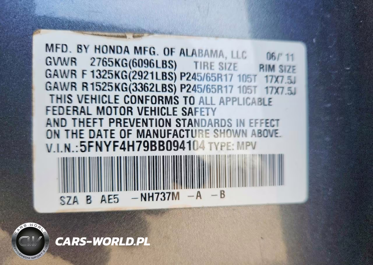 2011 Honda Pilot Exln VIN:5FNYF4H79BB094104 - 13