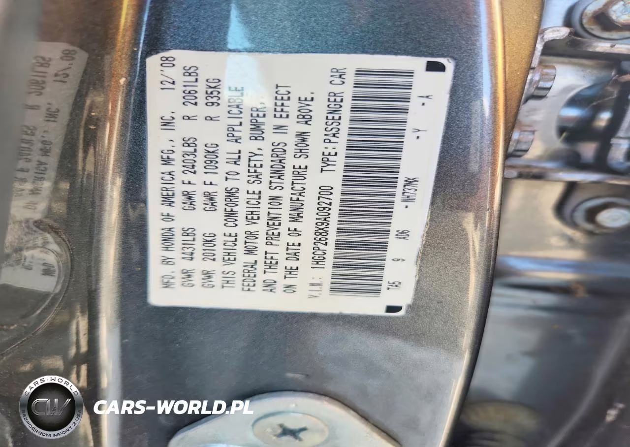 2009 Honda Accord Exl VIN:1HGCP268X9A092700 - 12