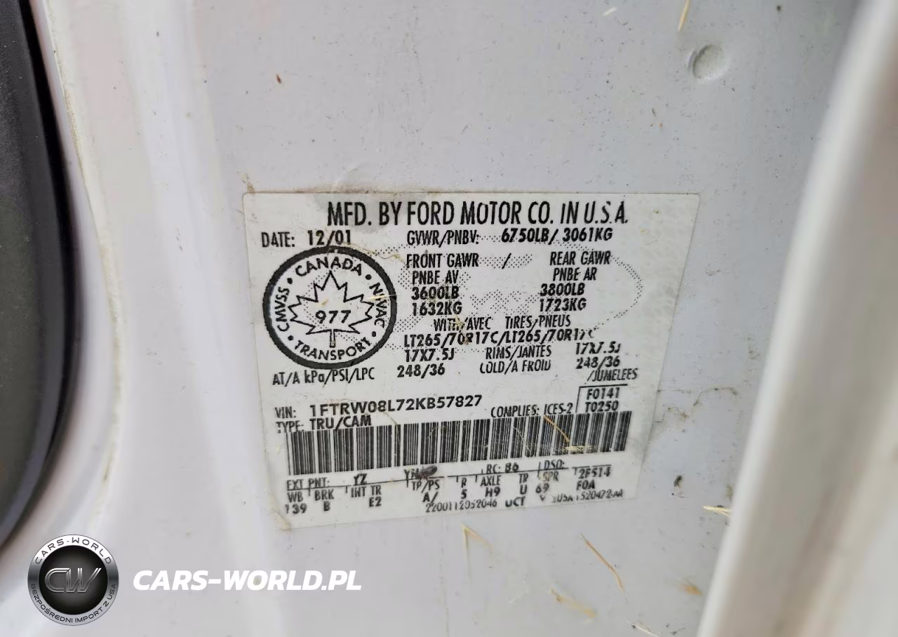 2002 Ford F150 Supercrew VIN:1FTRW08L72KB57827 - 12