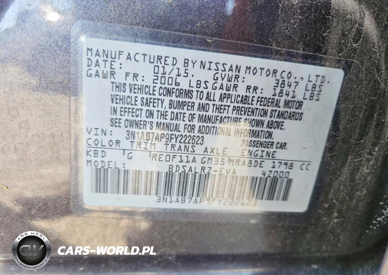 2015 Nissan Sentra Sr VIN:3N1AB7AP9FY222623 - 12