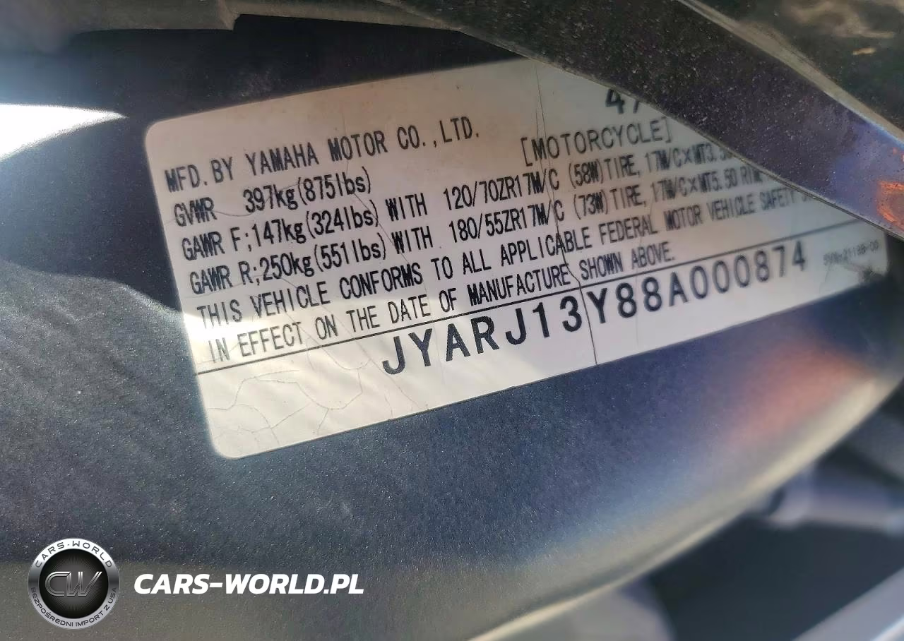 2008 Yamaha Fz6 Shg VIN:JYARJ13Y88A000874 - 9