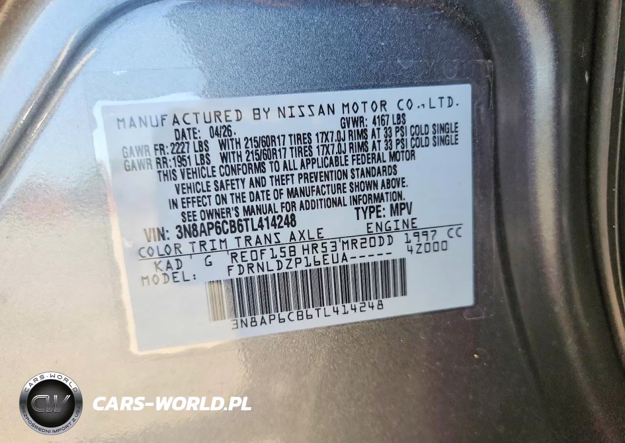 2026 Nissan Kicks Sv VIN:3N8AP6CB6TL414248 - 13