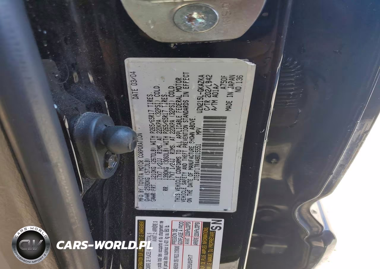 2004 Toyota 4Runner Limited VIN:JTEBT17R448015551 - 12