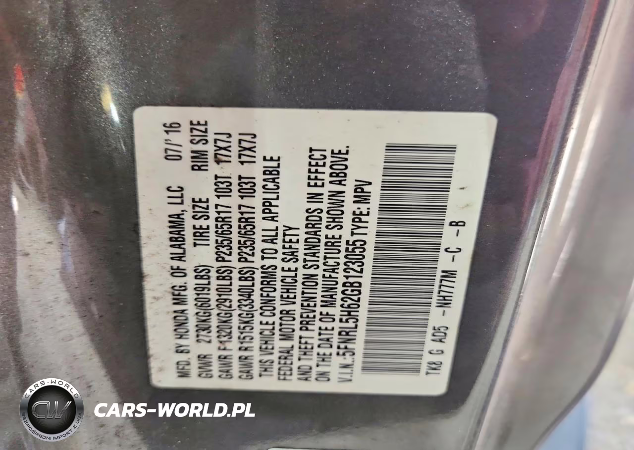 2016 Honda Odyssey Exl VIN:5FNRL5H62GB123055 - 13