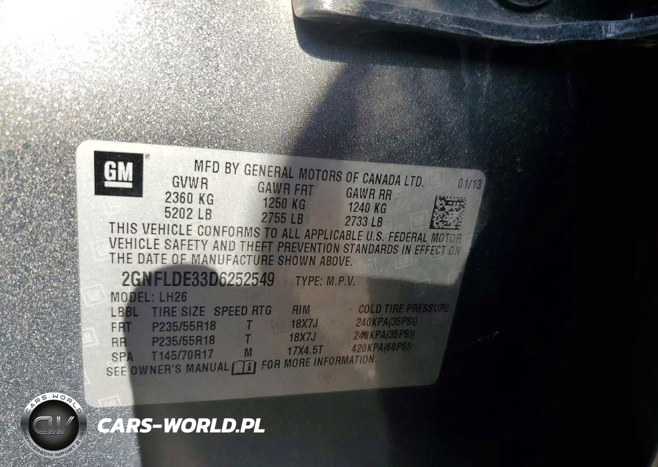 2013 Chevrolet Equinox Lt VIN:2GNFLDE33D6252549 - 12