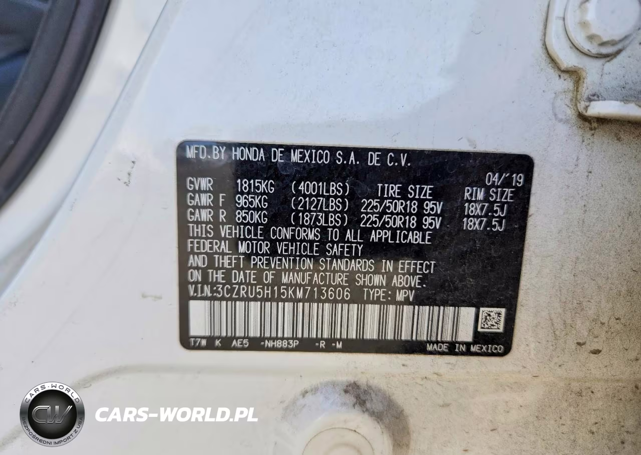 2019 Honda Hr-V Sport VIN:3CZRU5H15KM713606 - 12