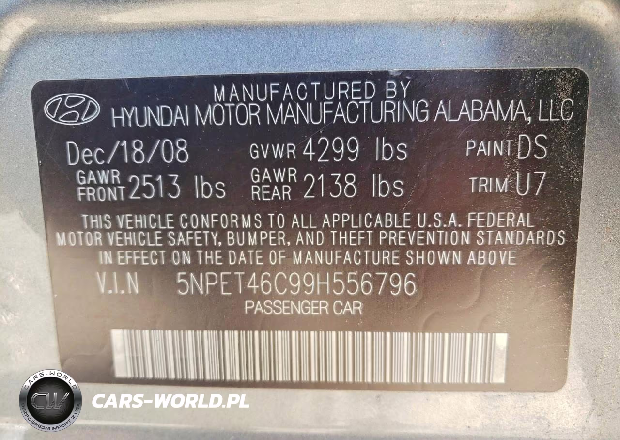 2009 Hyundai Sonata Gls VIN:5NPET46C99H556796 - 12
