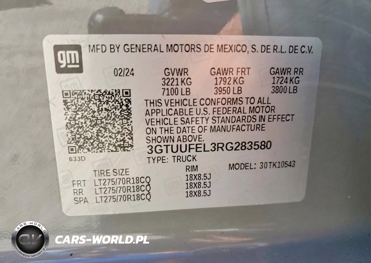 2024 GMC Sierra K1500 At4X VIN:3GTUUFEL3RG283580 - 12