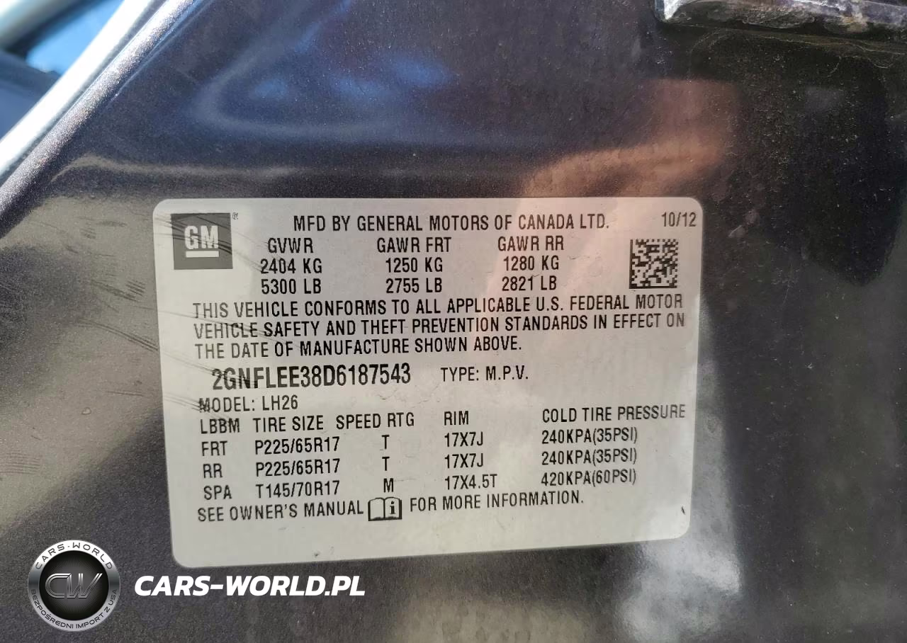 2013 Chevrolet Equinox Lt VIN:2GNFLEE38D6187543 - 13