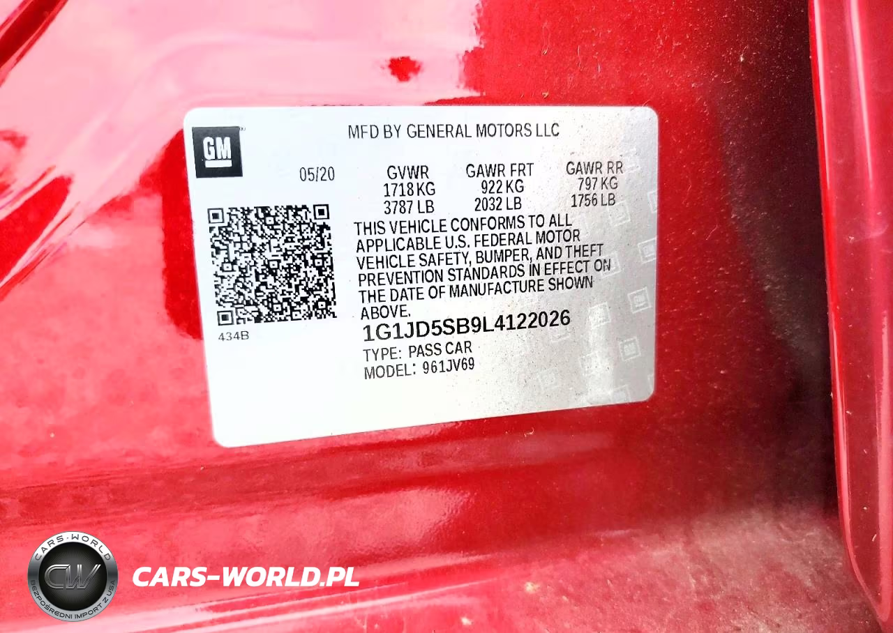 2020 Chevrolet Sonic Lt VIN:1G1JD5SB9L4122026 - 12