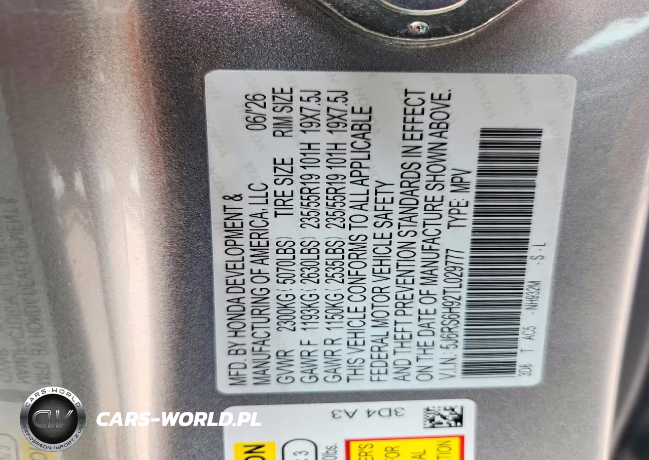 2026 Honda Cr-V Sport Touring VIN:5J6RS6H92TL029777 - 14
