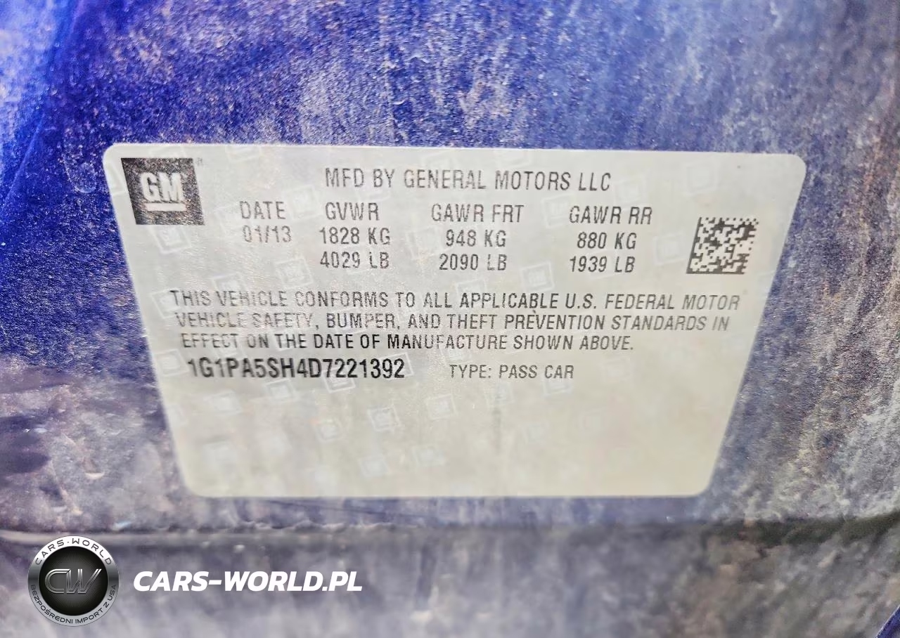 2013 Chevrolet Cruze Ls VIN:1G1PA5SH4D7221392 - 12