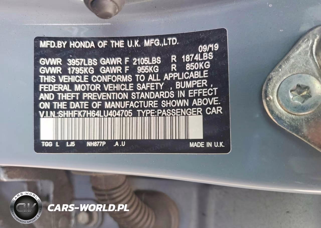 2020 Honda Civic Ex VIN:SHHFK7H64LU404705 - 12
