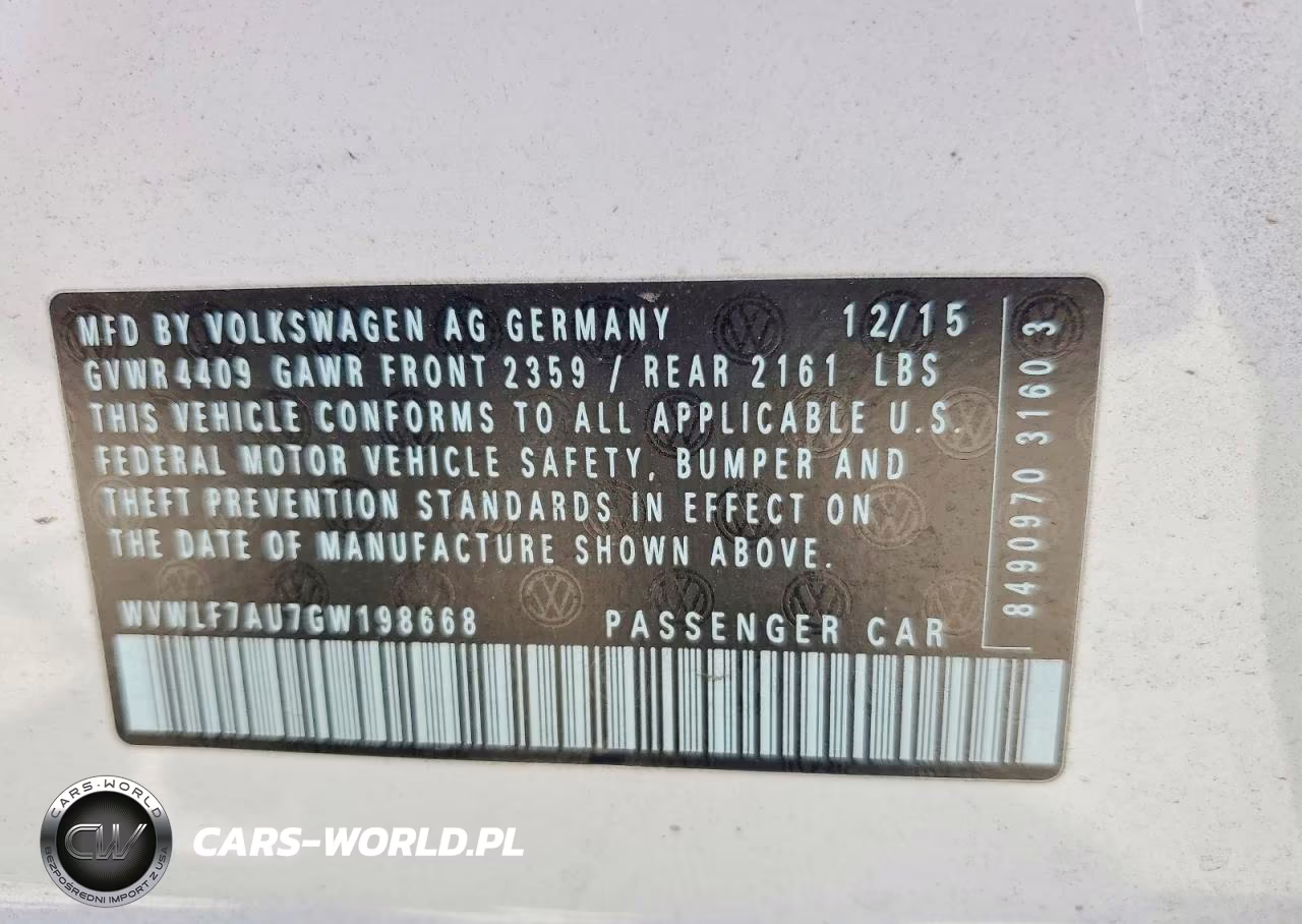 2016 Volkswagen Golf R VIN:WVWLF7AU7GW198668 - 12