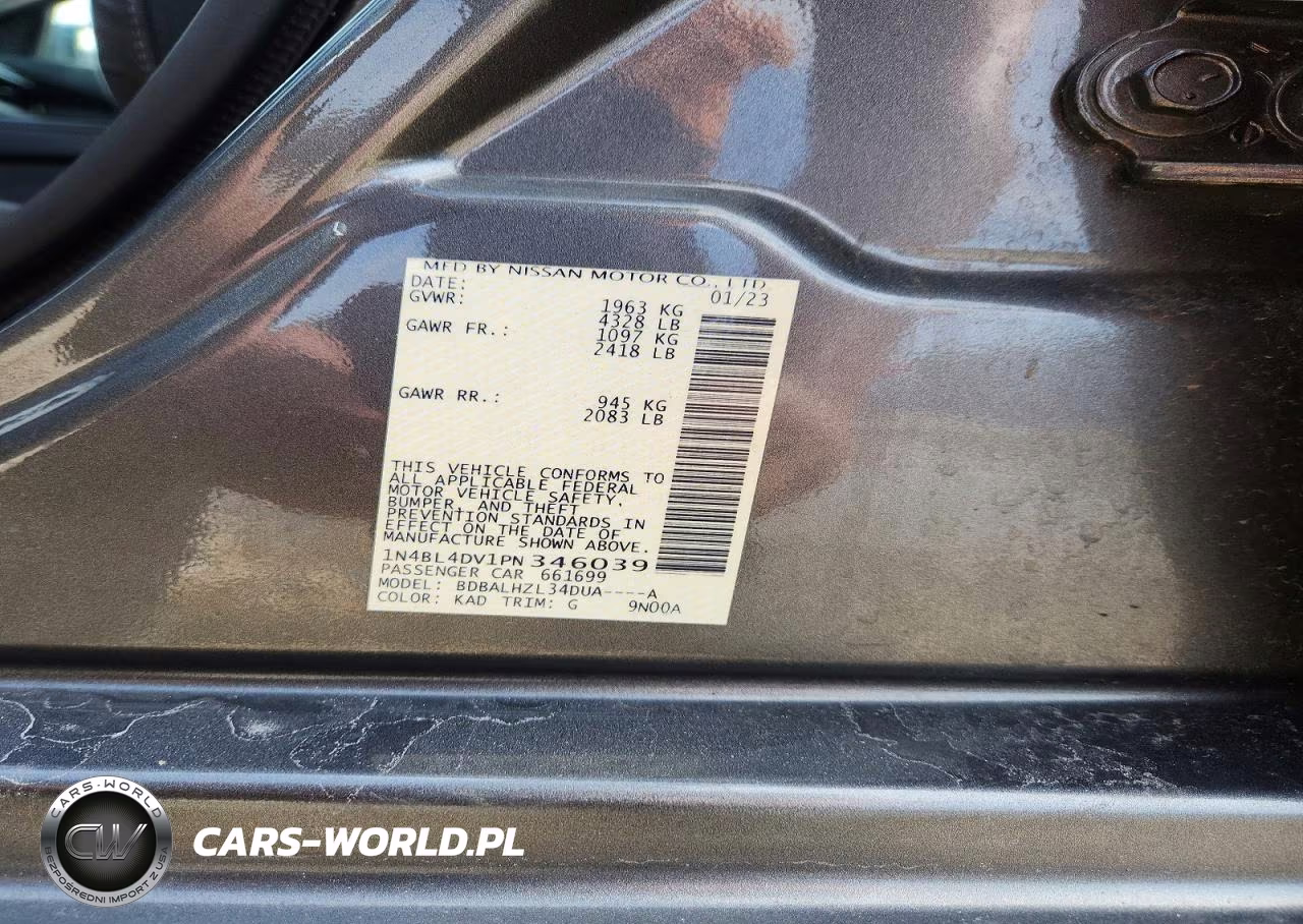 2023 Nissan Altima Sv VIN:1N4BL4DV1PN346039 - 13