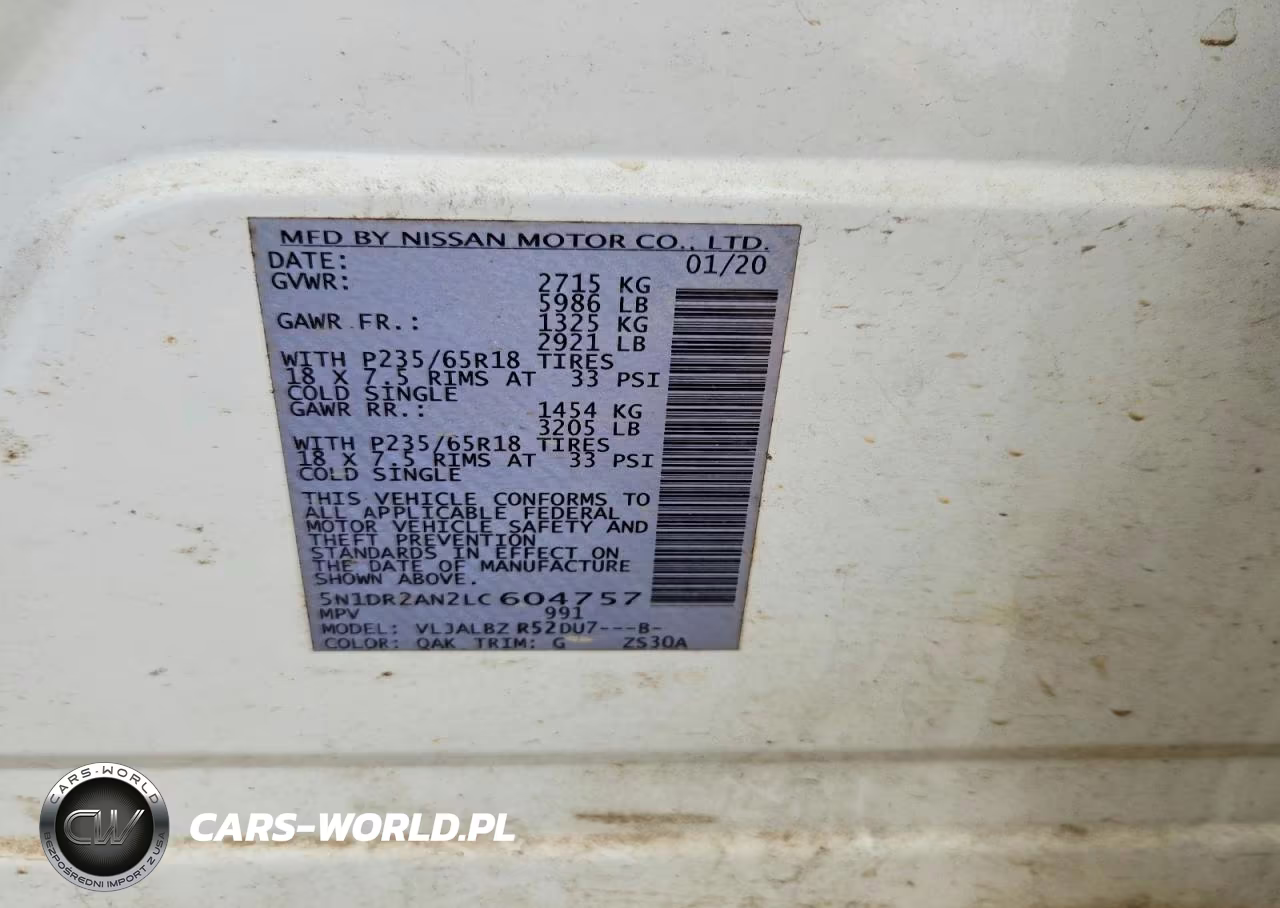 2020 Nissan Pathfinder S VIN:5N1DR2AN2LC604757 - 13