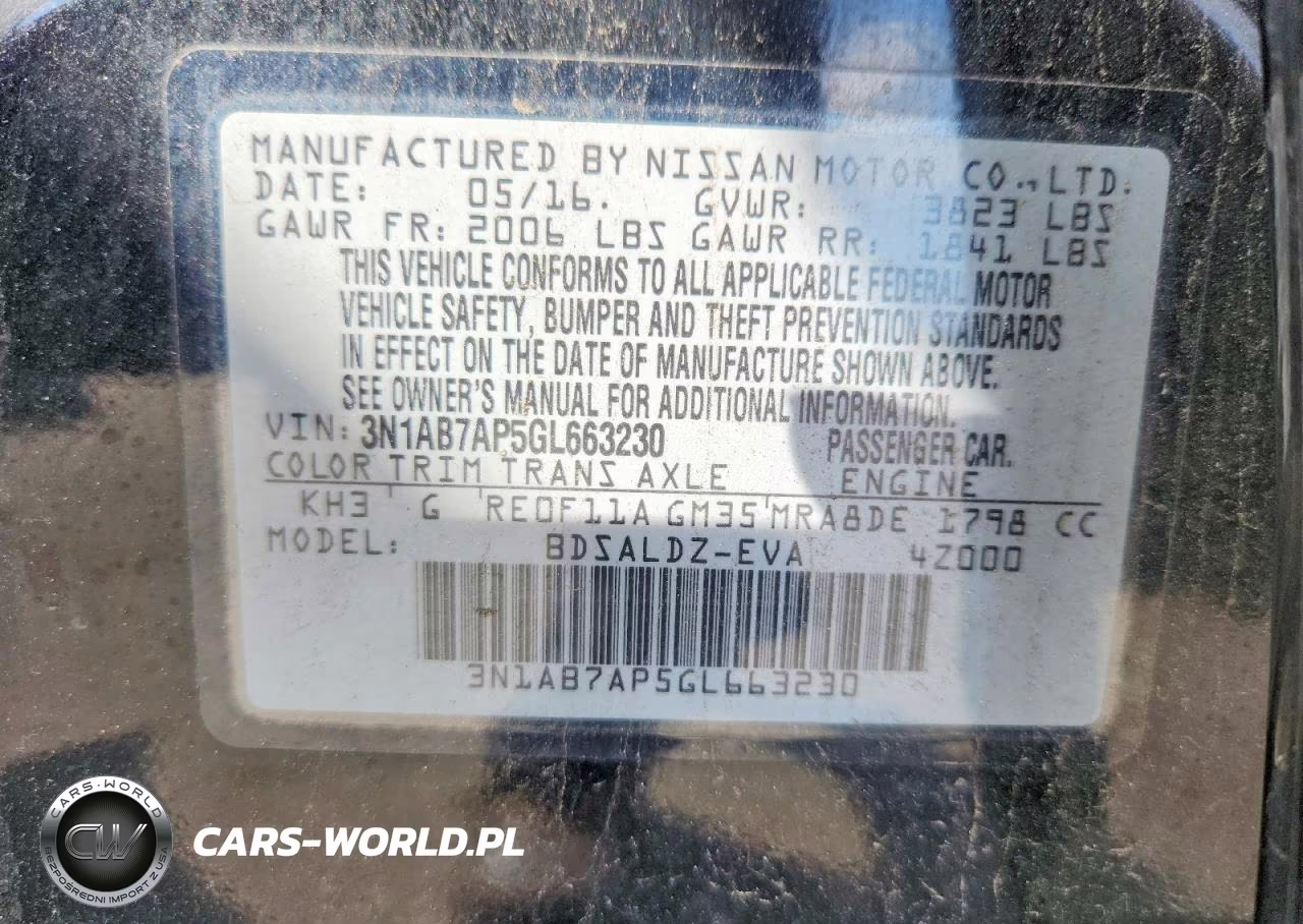 2016 Nissan Sentra Sv VIN:3N1AB7AP5GL663230 - 13