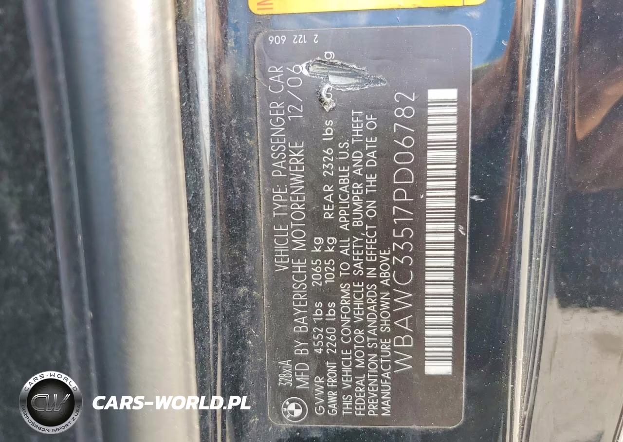2007 BMW 328 Xi VIN:WBAWC33517PD06782 - 12