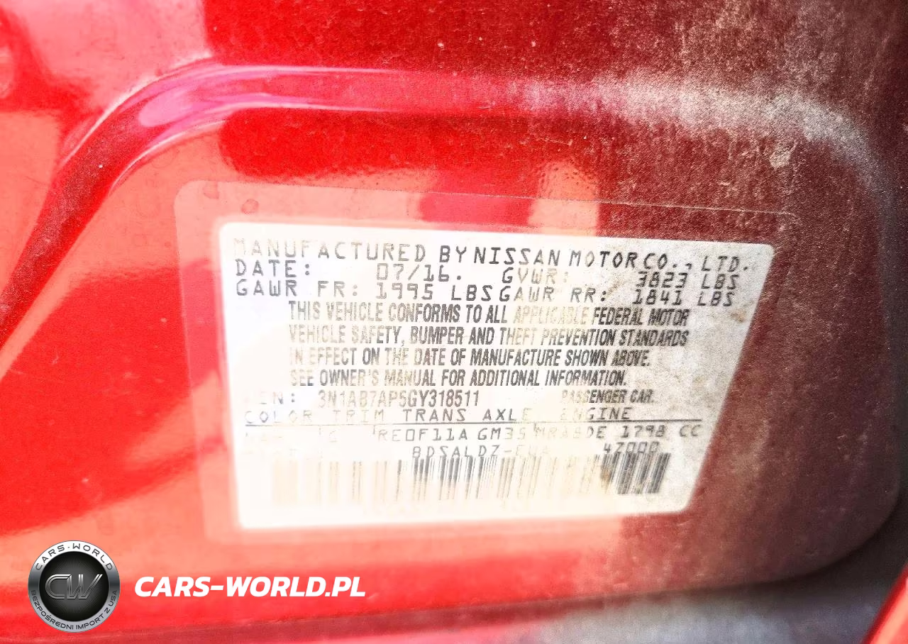 2016 Nissan Sentra Sv VIN:3N1AB7AP5GY318511 - 12