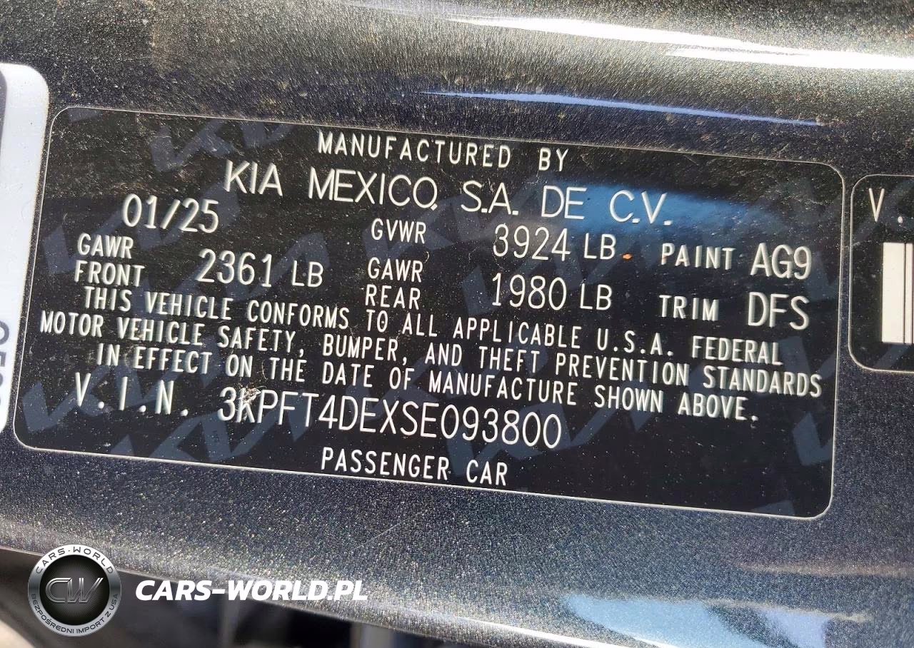 2025 Kia K4 Lxs VIN:3KPFT4DEXSE093800 - 12