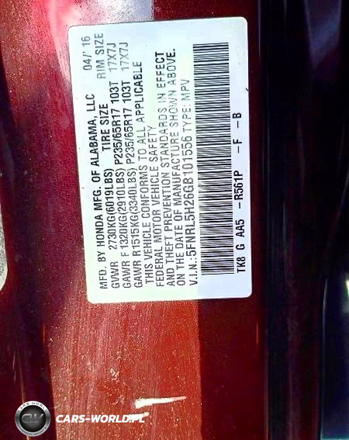 2016 Honda Odyssey Lx VIN:5FNRL5H26GB101556 - 10