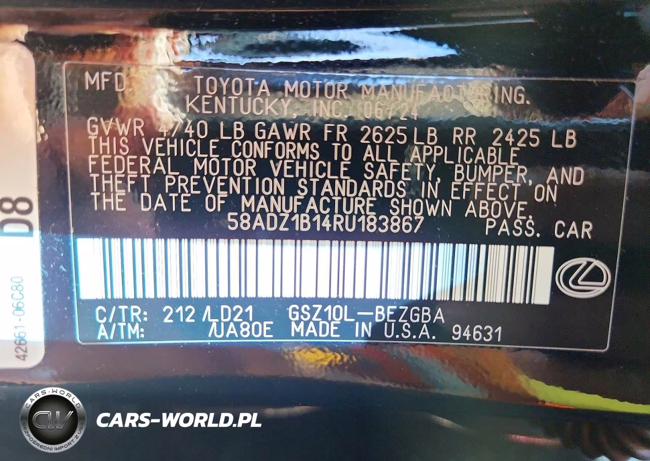 2024 Lexus Es 350 Base VIN:58ADZ1B14RU183867 - 12